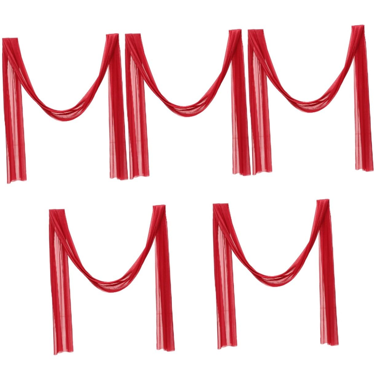 VICASKY 5 Stück Hochzeitsbogen Vorhang Weinrot Transparentes Weiches Stoff für Hochzeit Party und Feier Reusable Arch Drapes mit Elegantem Leichtem Chiffon Hintergrund