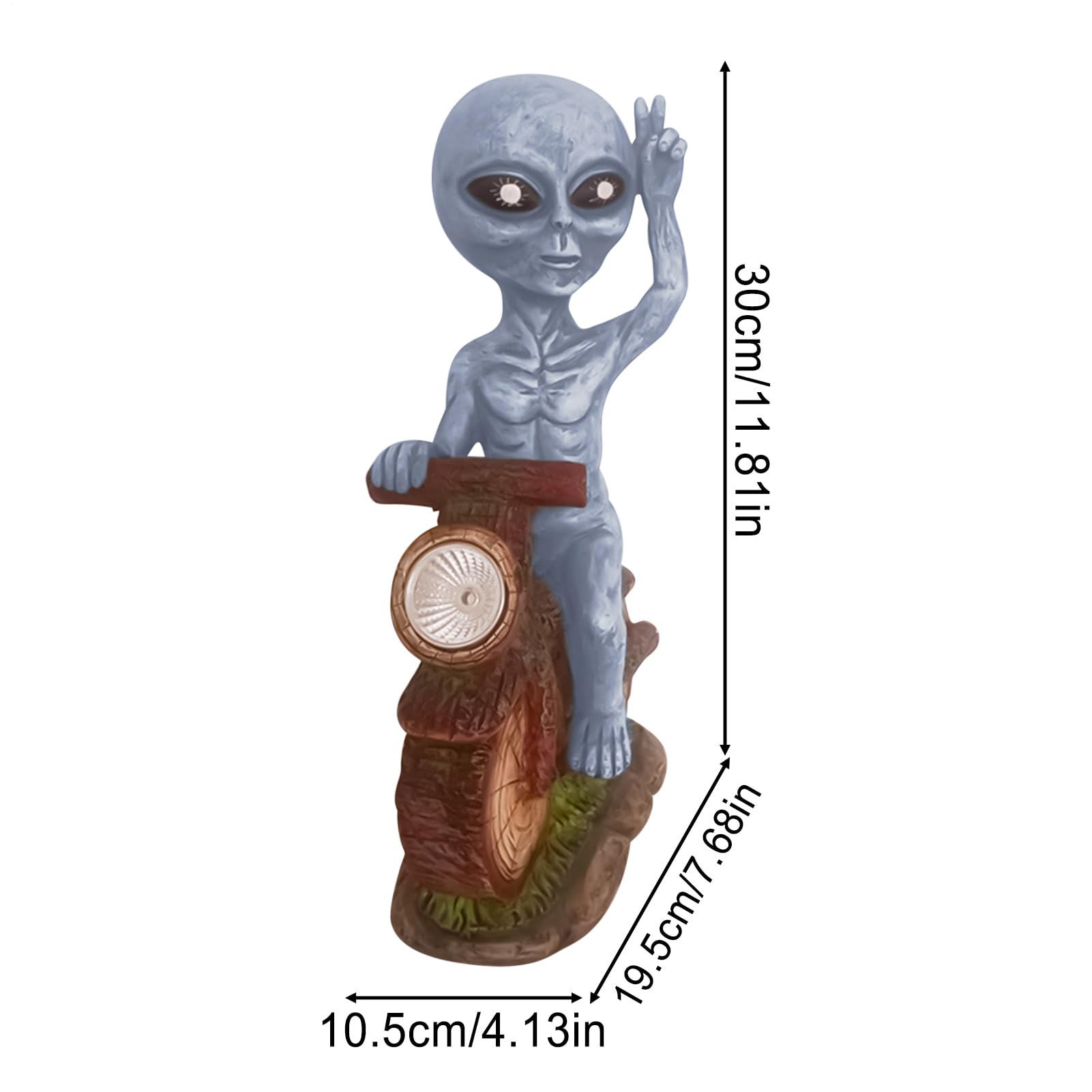 Aliene - Decorazione Capricciosa con Energia Solare | Statua Resina Aliena con Batteria Incorporata 300mAh Autonomia 8-10H | per Collezionisti Fantascienza Halloween Casa Enca