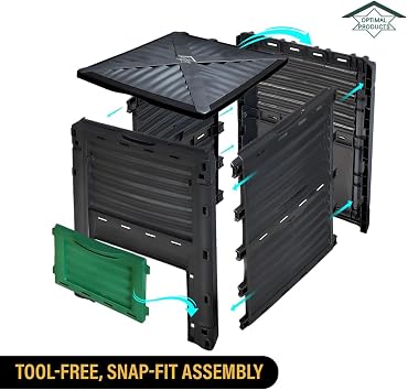 300L Composter Compost Bin Grass Eco Friendly Converter Debris Waste Garden Home