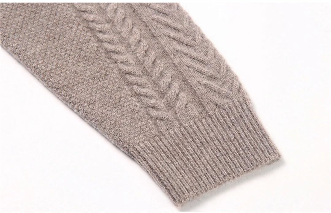 Vogrtcc Maglione A Collo Alto da Uomo in Cashmere Lavorato A Maglia A Maniche Lunghe
