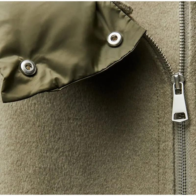 Damen-Jacke, Übergröße, gepolsterter Kragen, Reißverschluss, hoher Ausschnitt, lockere Passform, lässig, modisch, langärmelig, kurze Oberbekleidung, Winter, Streetwear