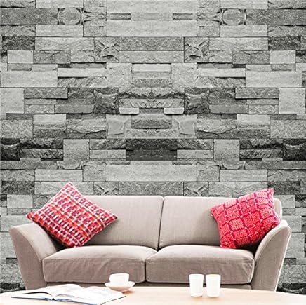 Téléchargement gratuit Images Gris 36065 3d Effet Pierre Effet Brique Mural Papier Rouleau Retro actualisé par