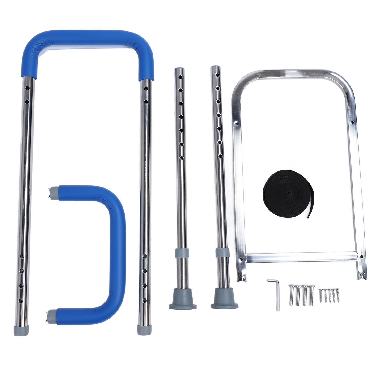 Zunate Barandilla para Cama, Acero Inoxidable 304, Barandillas de Goma para Cama, Seguridad para Adultos Mayores, Barandilla Auxiliar para Cama de Altura Ajustable, Barandillas