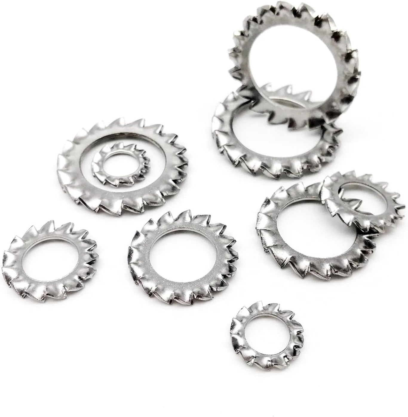 Serrated Tooth Gasket, 304 Stainless Steel External Toothed Serrated Lock Washer Gasket(M24)
