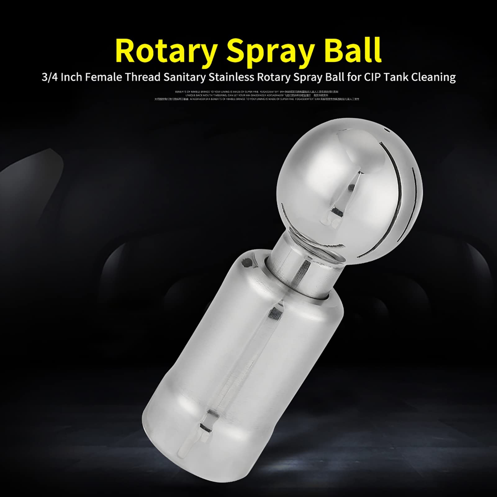 Dioche Boule de pulvérisation rotative, 3/4 po Boule de pulvérisation rotative sanitaire en acier inoxydable à filetage femelle de pour nettoyage des réservoirs CIP