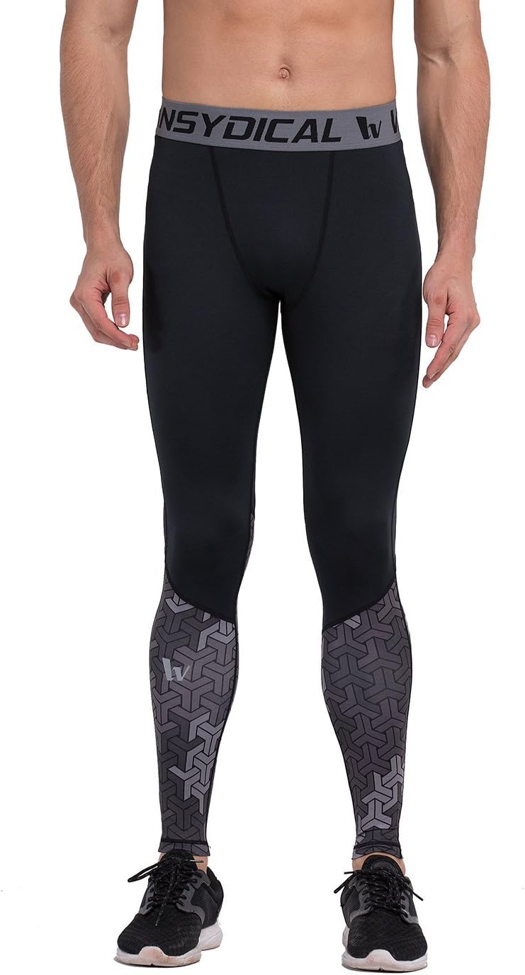 Fringoo Kompressions-Strumpfhosen Herren Gr. L - Sport Leggings Grey Mesh