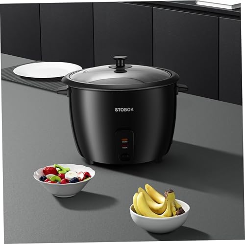 Miniatura 5 de Healifty Arrocera eléctrica portátil con tapa transparente, olla multifuncional para guisos de papilla de arroz, sopas y alimentos al vapor,