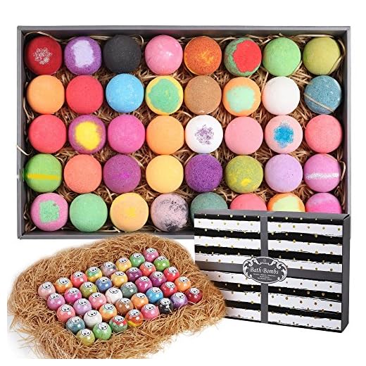 Purelis Natural Bath Bomb Gift Set. Bath Bombs for Kids, Women & Men. Makes Best Gift Set for Christmas! Each Individually Wrapped (40 Count)