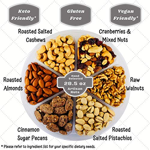 Everett And Elaine Gourmet Holiday Nuts Gift Basket 6 Assorted