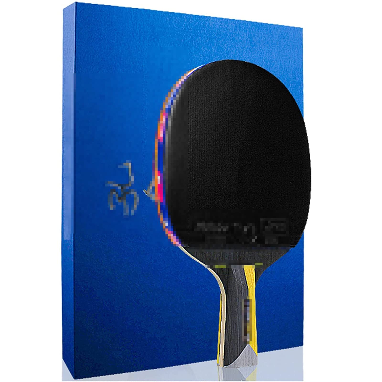 Ping Pong Paddle with Hard Carry Case | Pro Table Tennis Racket | Table Tennis Paddle with Ergonomic Handle | 5 Blades of Wood with Premium Rubber and Sponge by Ideal for Professional and Recreational