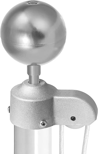 Miniatura 2 de Anley Auténtico adorno de bola de asta de bandera de 3 pulgadas, acabado de aluminio anodizado plateado, reemplazo superior resistente a la
