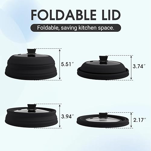 Miniatura 2 de Cubierta para salpicaduras de microondas, cubierta de microondas para alimentos de 11.8 pulgadas, cubierta plegable de vidrio para microondas con