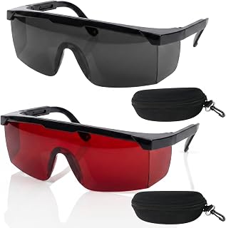 articulo 2 Piezas Gafas Proteccion Laser IPL 200nm-2000nm Gafas de Seguridad para Depilacion de Seguro y Trabajo Infrarrojos UV con Estuche