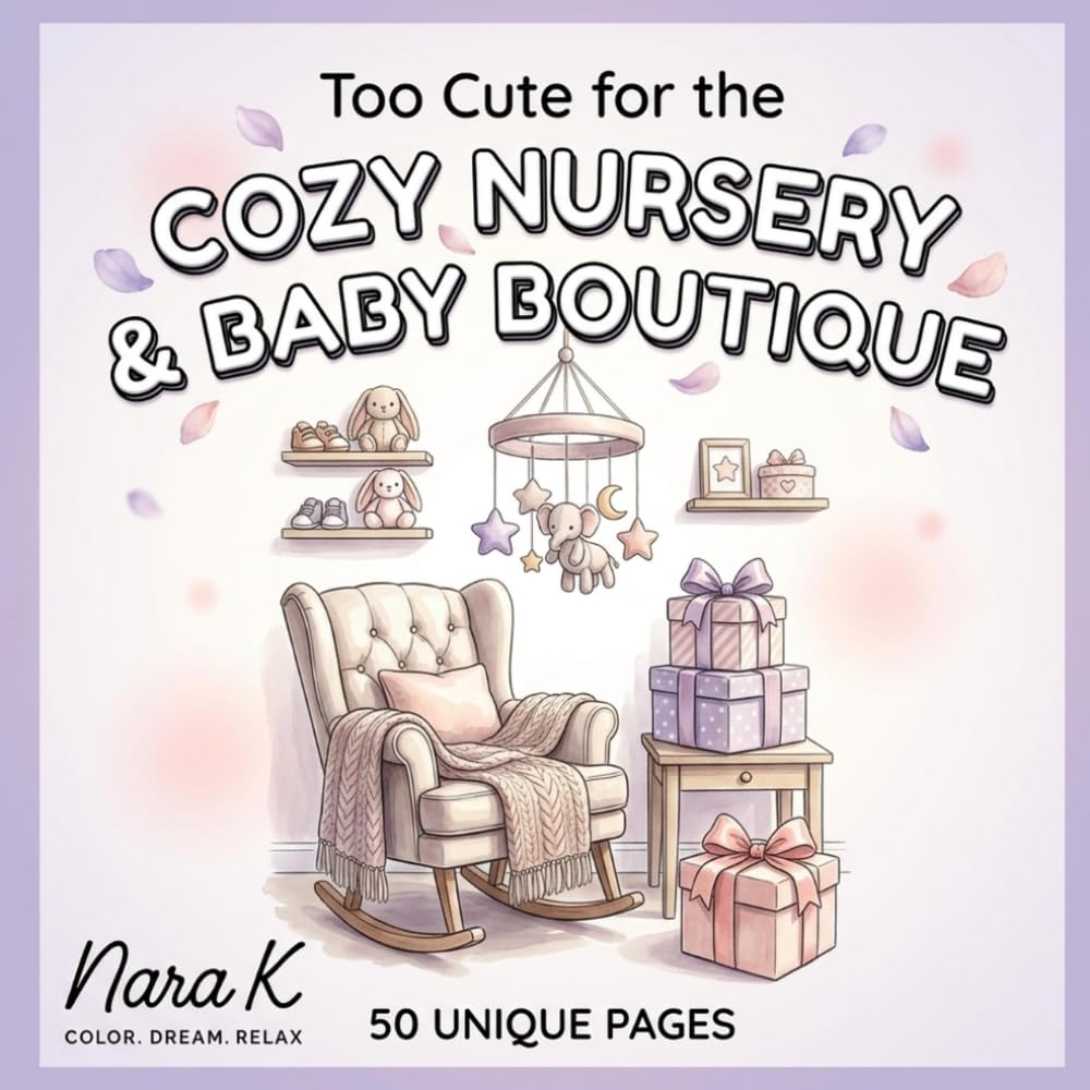 Too Cute for the Cozy Nursery & Baby Boutique: A Bold and Easy Kawaii Coloring Book with Adorable Baby Boutique Scenes for Adults and Kids