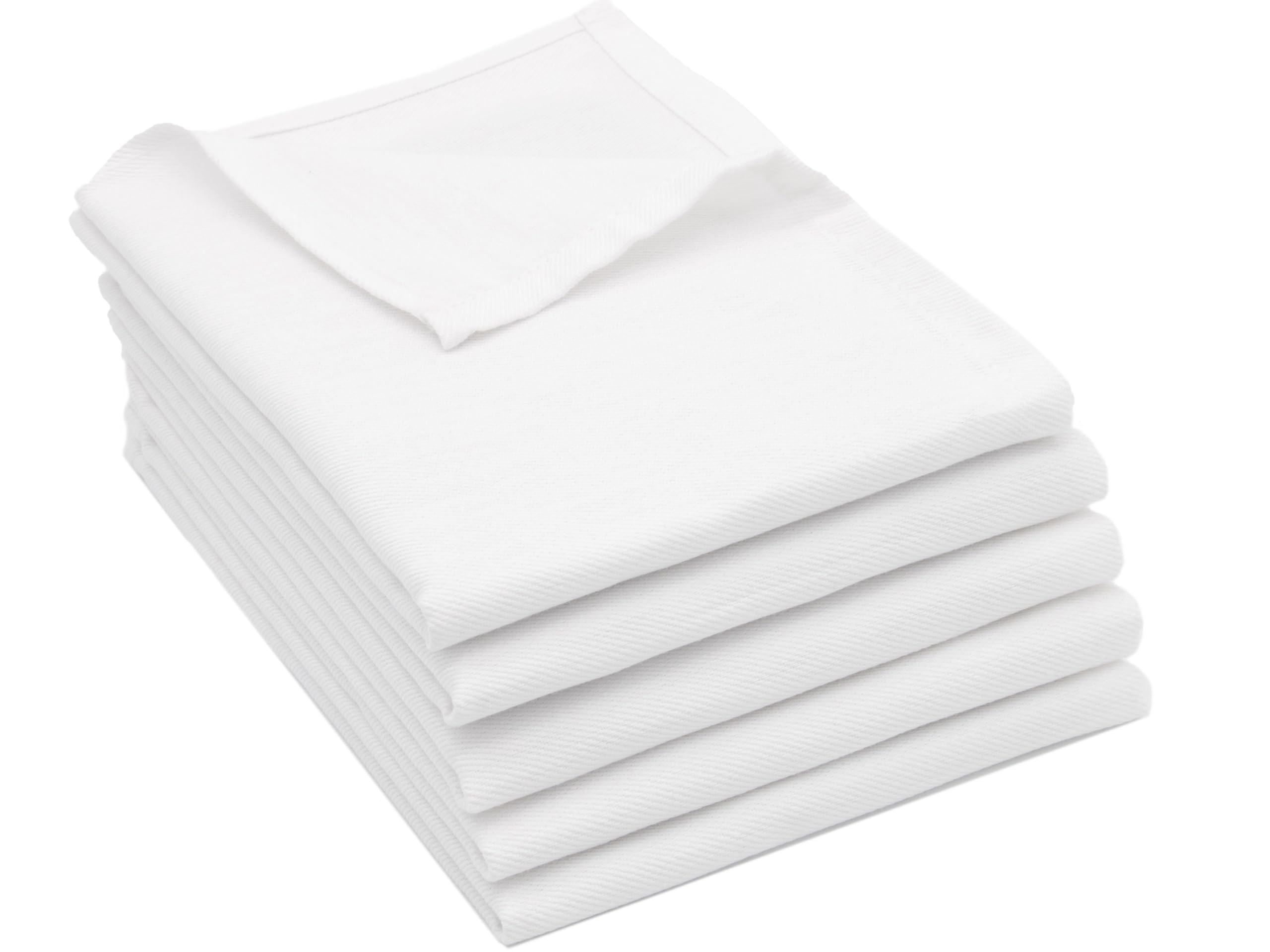 ZOLLNER Juego de 5 paños de Cocina de algodón en 50x70 cm - paños de Cocina superabsorbentes y robustos - Lavables hasta 60°C - Blanco - Calidad hostelería - Certificado Oeko Tex®
