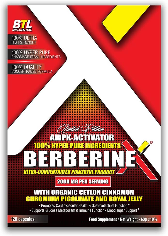 BTL – BerberineX I AMPK-Activator I 2000mg per Serving I 100% Pure Ingredients I with Organic Ceylon Cinnamon I 120 Capsules