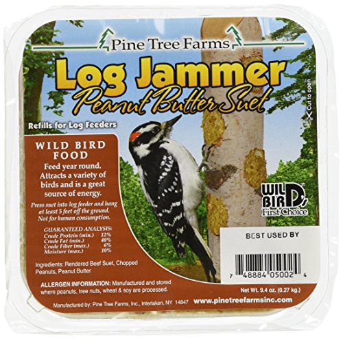 Pine Tree Farms 5002 Log Jammer Woodpecker Peanut Suet Plug 3 plugs per pack 9.4-Ounce