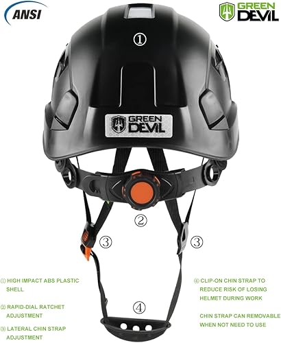 Miniatura 10 de GREEN DEVIL Casco de seguridad con visera ajustable, ligero, ventilado, ABS, para hombres y mujeres, suspensión de 6 puntos, aprobado por ANSI