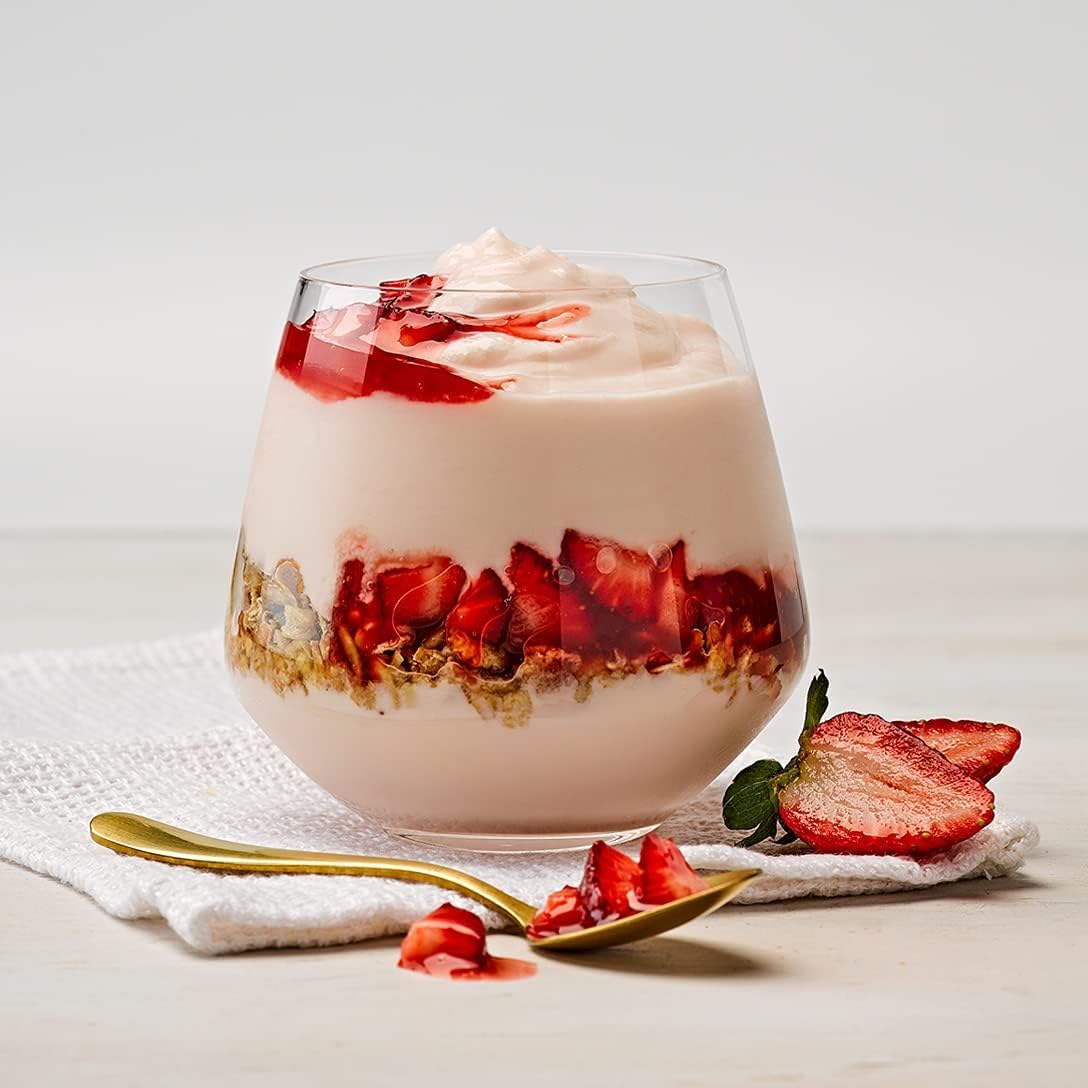 EasiYo Joghurtpulver Erdbeere, 8 Beutel | Jeder Beutel ergibt 1 kg Joghurt