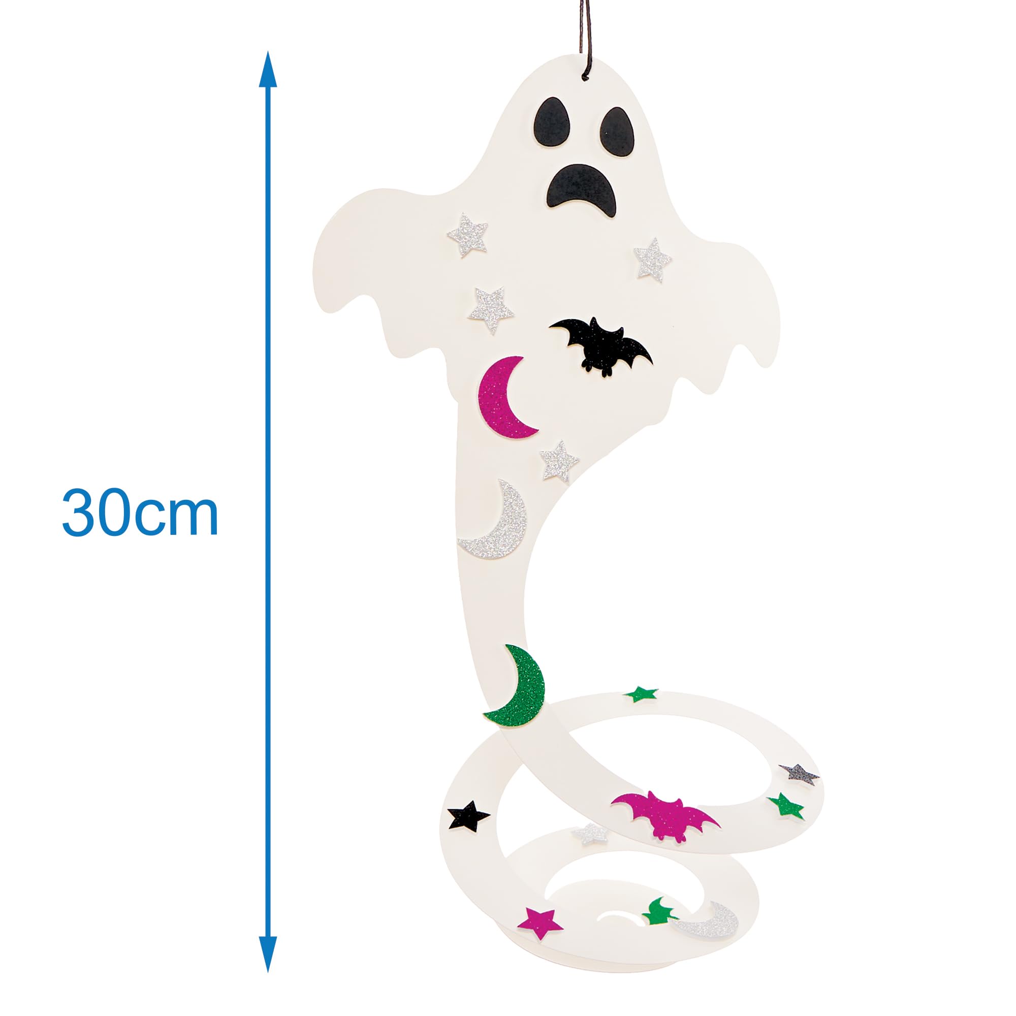 Baker Ross FX900 Spooky Ghost Spiral Decorations - Pack of 8, Halloween Decoration Arts and Crafts for Kids - Image 4