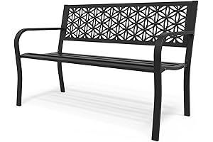 VINGLI Loungewagon Bench 50" Black Floral Bench
