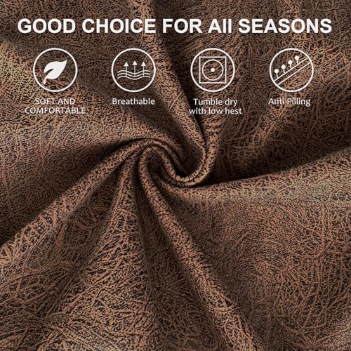 Image of ANARACHON Recliner Chair Covers Leather Look, 4 Pieces Recliner Covers Non Slip, Soft Slipcovers for Large Recliners, Furniture Protector Washable for Pets (1 Seater, 05 Brown)