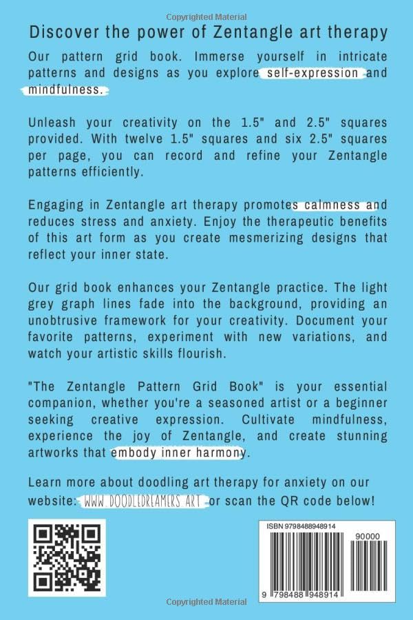 Miniatura 2 de Tangle To Go Blank Tile Book Zentangle Tiles Sketchbook Art Therapy To Relieve Stress & Anxiety!