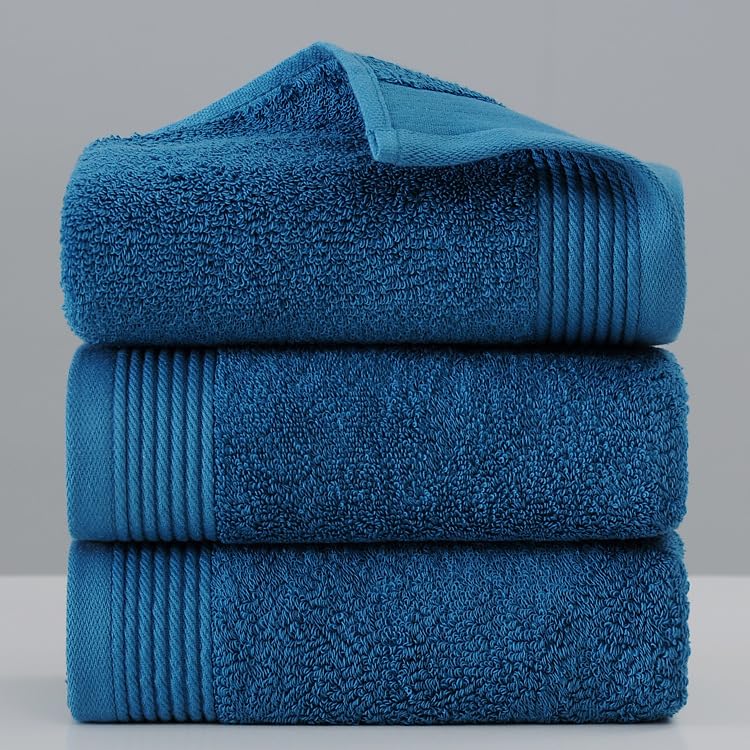 Lot de 3 essuie-mains de salle de bain serviettes de maison coton fibres longues