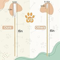 Vista 5 de 100 hisopos profesionales de limpieza de orejas de perro, hisopos de algodón grandes de 6 pulgadas, bastoncillos de algodón de bambú suaves y Puntas