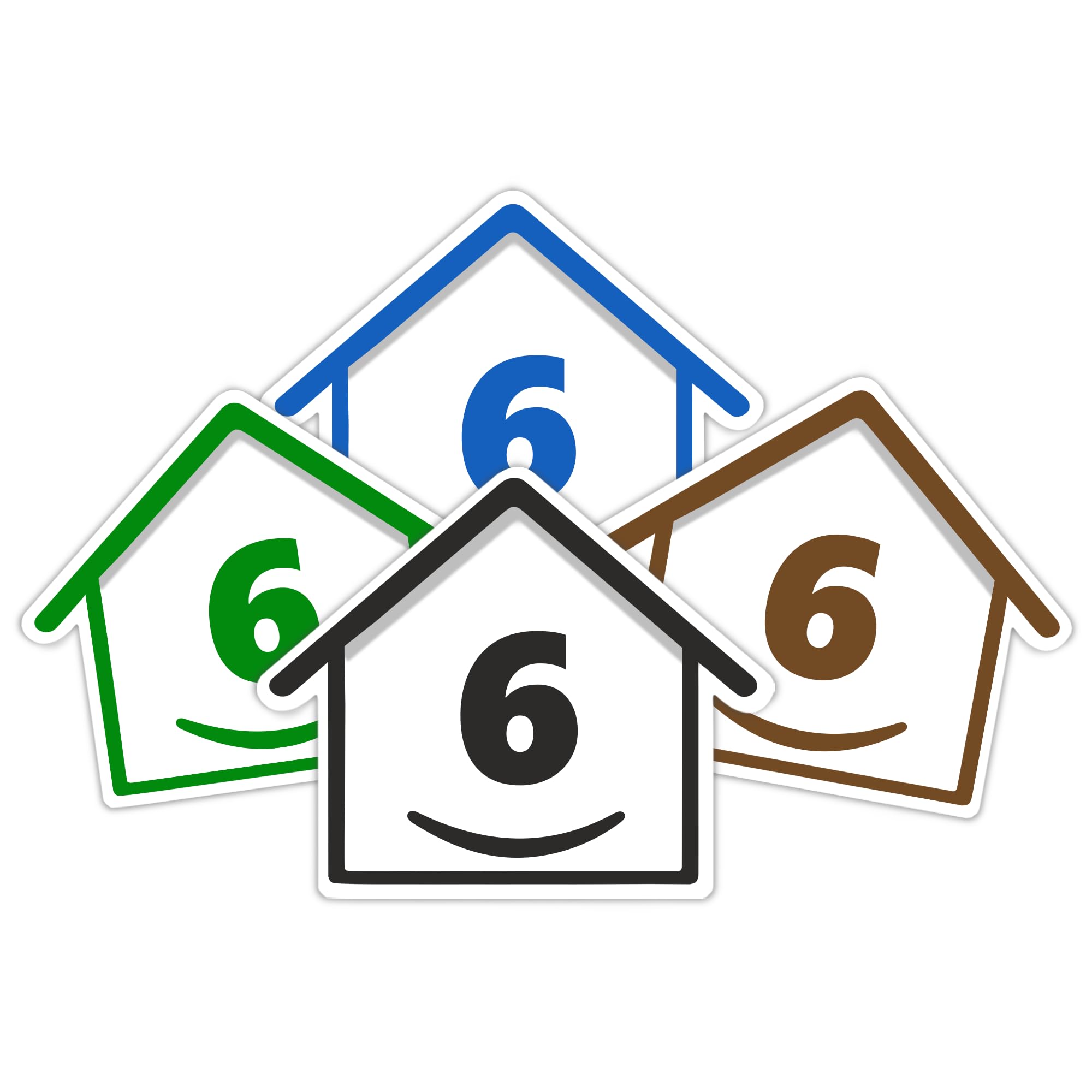 4 x Bin Numbers for Wheelie Bins, 1-99, 15cm ‘Happy House’ Colour Design Dustbin Stickers, Easy Application Stick On Number Stickers - Weatherproof Self Adhesive Vinyl – Blue, Black, Green, Brown (25) — view 51