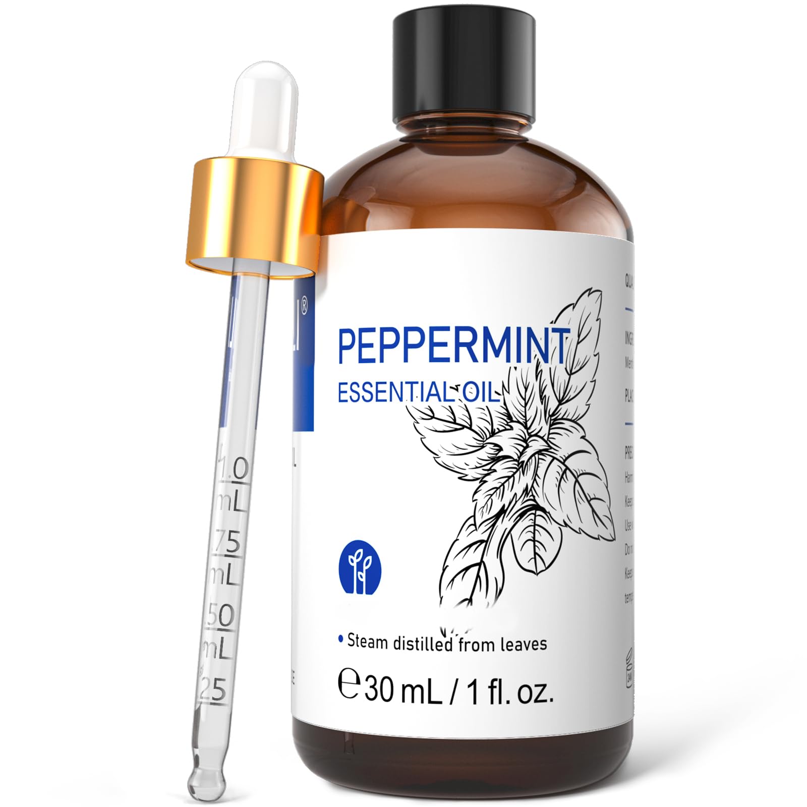 HIQILI Peppermint Essential Oil 1 Fl Oz (30ml) | Pure Natural Aromatherapy for Home & Skin - main product image