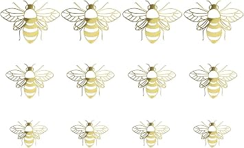 12Pcs Gold Bee Wall Decals, Removable DIY Bee Decoration Decals, Decorations Wall Treatments and Supplies