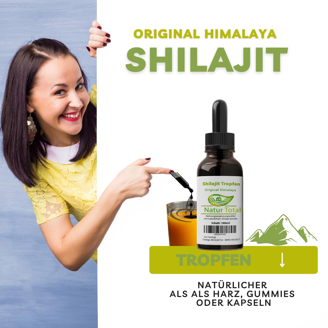 Natur Total Shilajit Gocce 100 ml Originale Himalaya importante: più naturale di resina, gomma o capsule