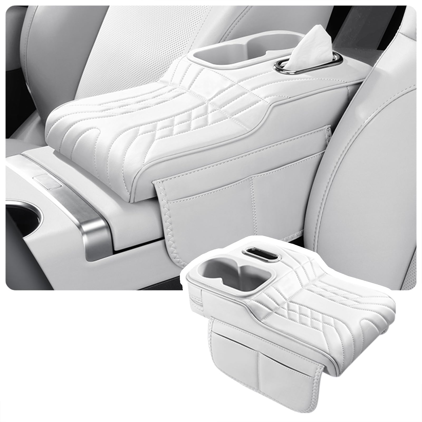 Yrrltsy Protective Centre Console Cover Pad for Chery OMODA 9 / SHS C9 2024-2026,Wear Resistant Anti-Slip,White