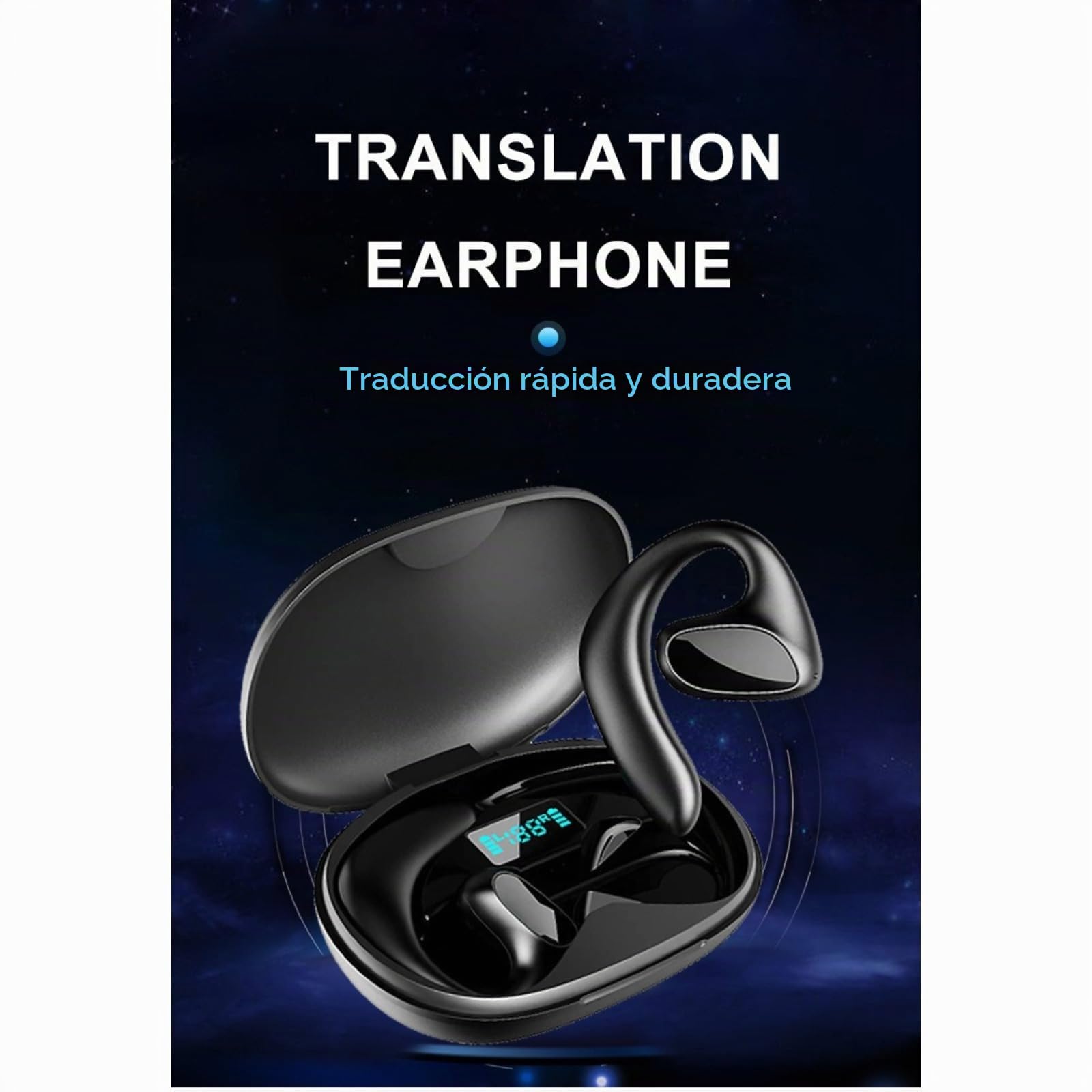 Meacode AI Translation Earbuds,Auriculares Traductores En Tiempo Real,144 Idiomas,traducción Simultánea,Ideales para Viajes,Negocios Y Estudios (Negro)