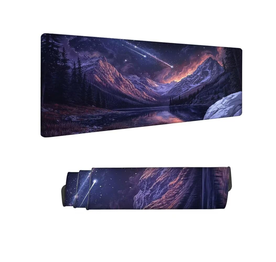 Viola Tappetino Mouse XXL 1000x500x3mm, Gaming Tappetino Mouse Rosa Mousepad con Base in Impermeabile Gomma Antiscivolo per Tastiera, PC, Computer Ufficio Idea Regalo Festa del Papà e Compleanno X-986