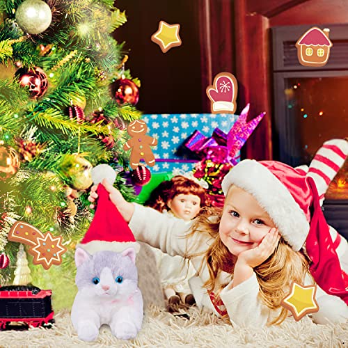 Marsjoy Gray Plush Cat Stuffed Animal Cat Realistic Toy Super Soft Cuddly Kitten Pet Fluffy Cat Soothing Hugging Sleeping Birthday Christmas Children's Day Gift For Kid 14.96" #TOP5