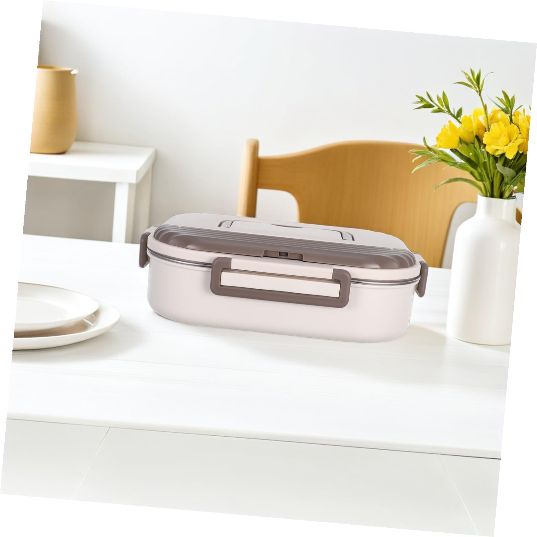COLLBATH Doppelstöckige Edelstahl Bento Lunchbox Auslaufsicher Brotdose Spülmaschinenfest Vielseitige Aufteilung für Schule Büro Picknick und Reisen