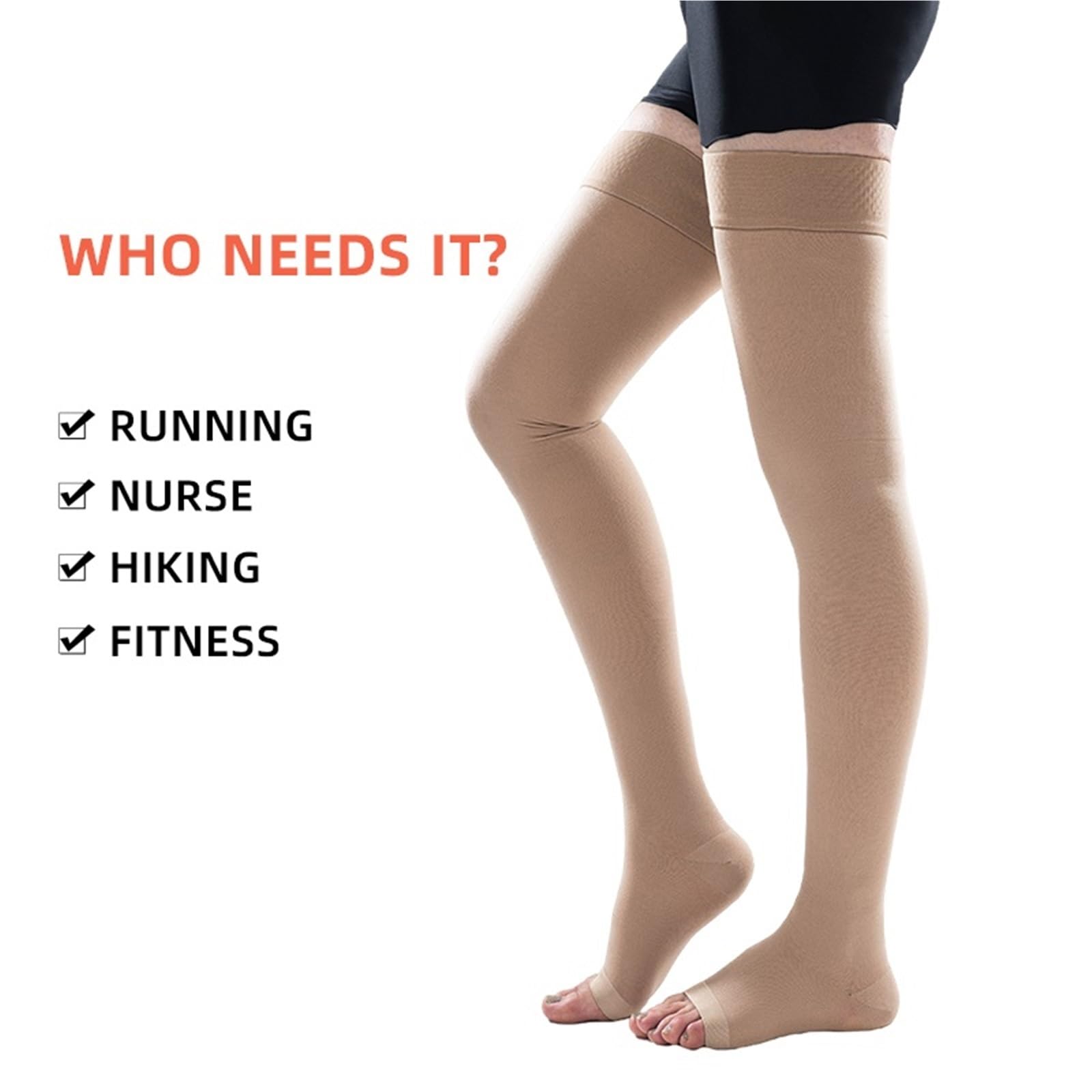 Calze a compressione elastiche for allattamento Legbeauty 23-32 mmHg, unisex, classe medica 2, calze a for dormire i piedi per Atletica Corsa