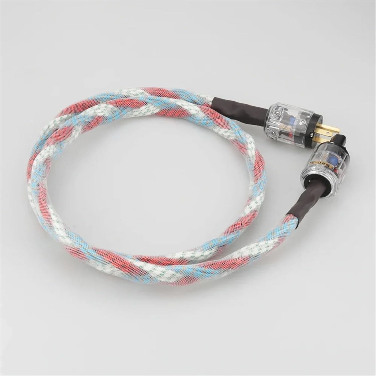 Electric Red Copper AC Power Cord Cable Hi-END US EU Universal Plug for Audio Video Equipment(EU Power Cable,1m)