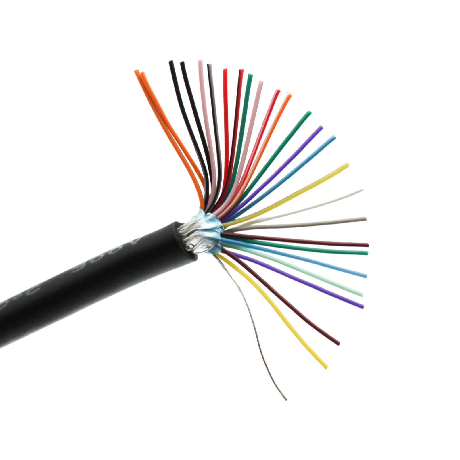 YIOVVOMBlack 28 AWG 25/C CMP Plenum Rated Double Shielded Security RS232 Data Cable - 6.5 Feet - Use for DB25 Serial Adapters