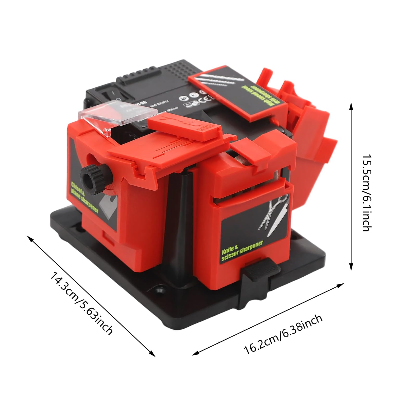 Affilatrice multifunzione da 96 W, universale, affilatrice multifunzione, affilatrice a scalpello, angolo regolabile da 15 a 50° per trapano con diametro da 0,14 a 0,51 Z