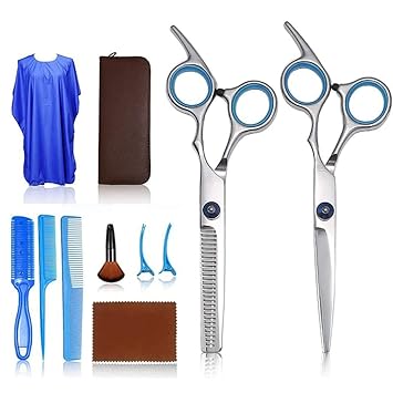 Professional Hair Cutting Scissors Kits - Hair Thinning Scissors Stainless Steel Hairdressing Shears Set for Adults Women Men Kids Haircut