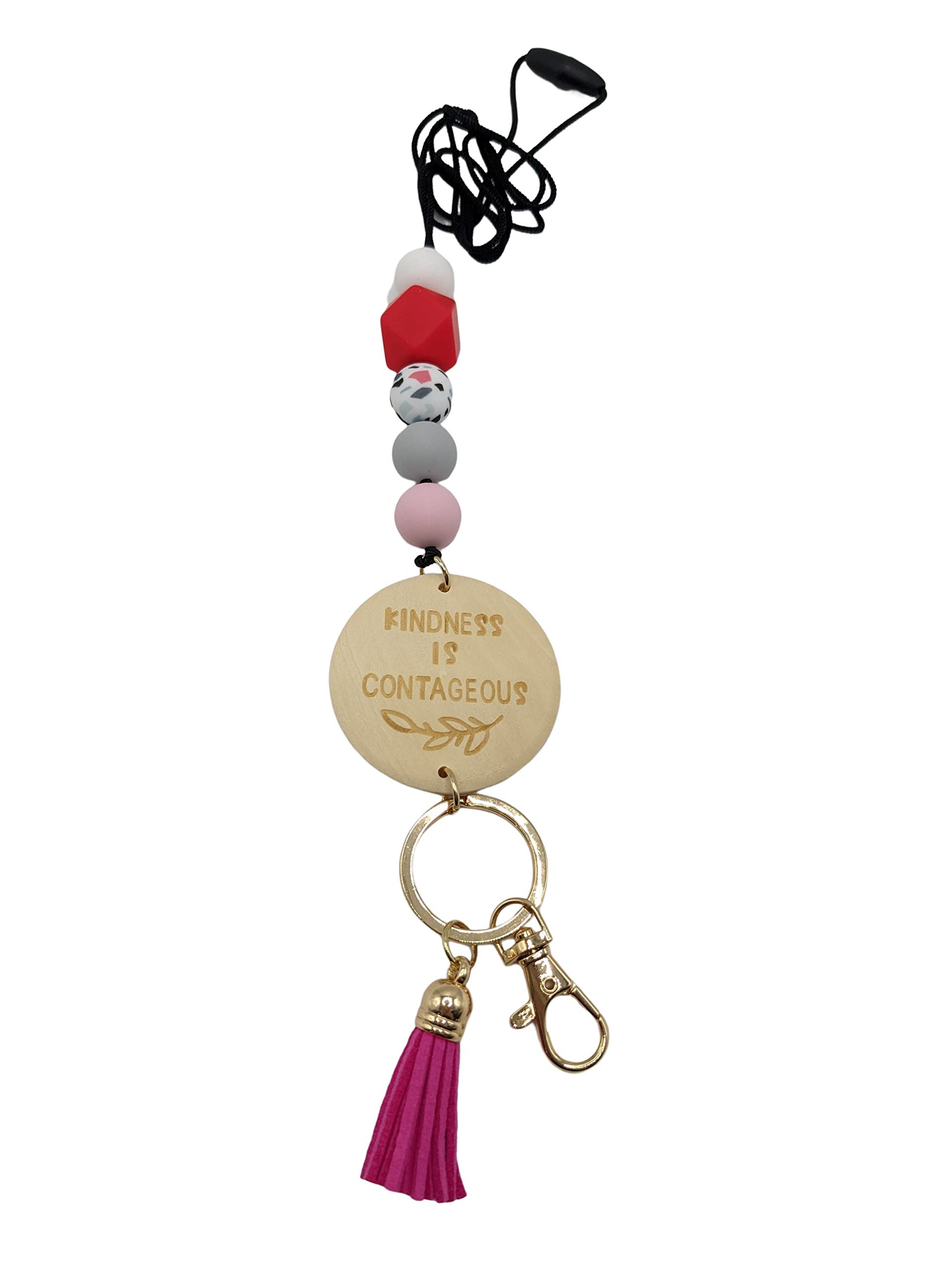 Cute Keychain Key Lanyard With 2 Pcs Card Holders For Women Teacher Employees,Beaded Personalized Lanyards