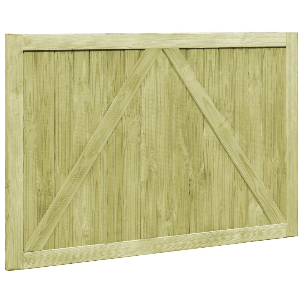 Festnight Puerta de Valla Madera, Cancela de Valla Doble Puerta Jardín Exterior, Resistente a la Intemperie y a la Putrefacción, Puerta de Pino Impregnada Verde 300x100 cm