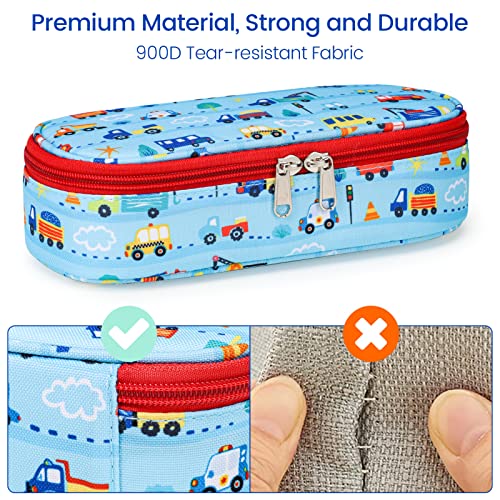 Image of Cambond Cute Pencil Case for Boys - Big Capacity Pencil Case for Kids, Large Storage Pencil Pouch for School, Pencil Cases Only, Blue Cars