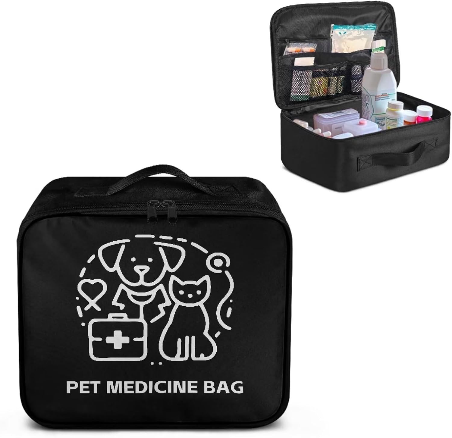 Pet First Aid Kit Bag with Cute Dog Print – Durable & Easy Access