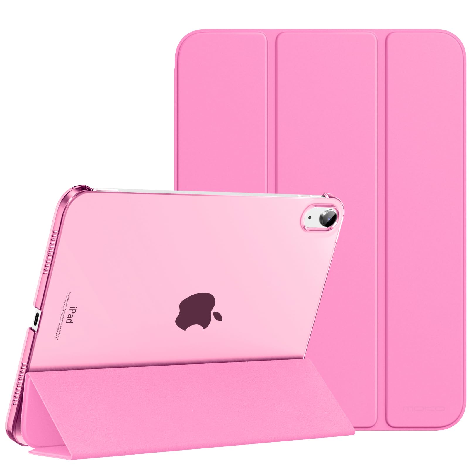 MoKo Cover Custodia iPad (A16) 11a Generazione 2025 /iPad 10a Generazione 2022, Cover Custodia Protettiva per Supporto Ultrasottile con Copertura Posteriore Traslucida in PC Rigido, Colore Peonia