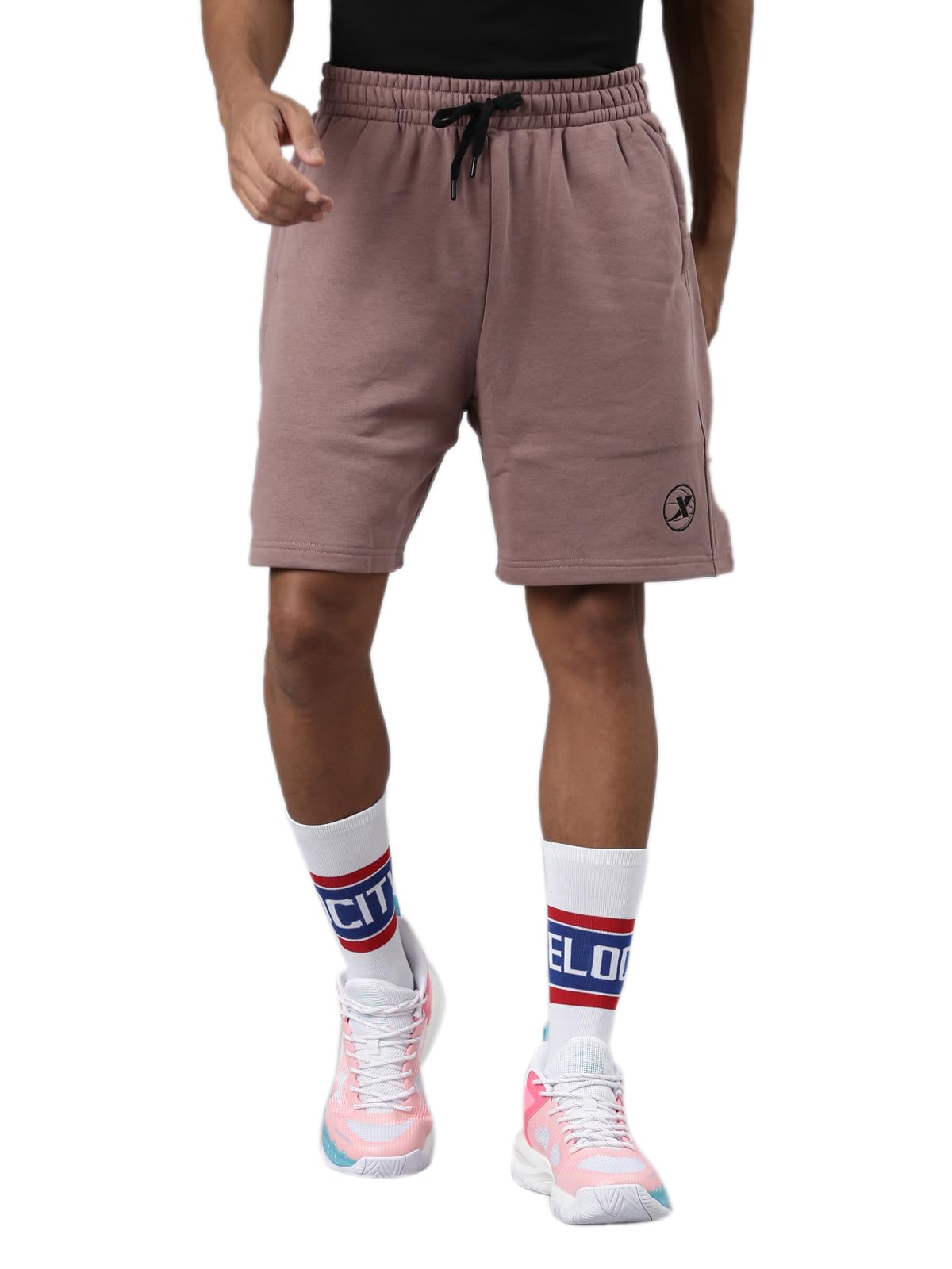 xtep Playbig X-Ball Series, Basketball Shorts, Loose Fit, Knitted Cotton + Polyester, Polycotton Material, Knee Length, Knitted Shorts Basketball Shorts for Men (Black)-picture-26
