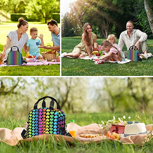 Yrindyiz Love Heart Lunch Box, Reusable Insulated Lunch Bag With Shoulder Strap Cooler Tote Box Meal Prep For Office Work Picnic Travel (Love Heart) #TOP6